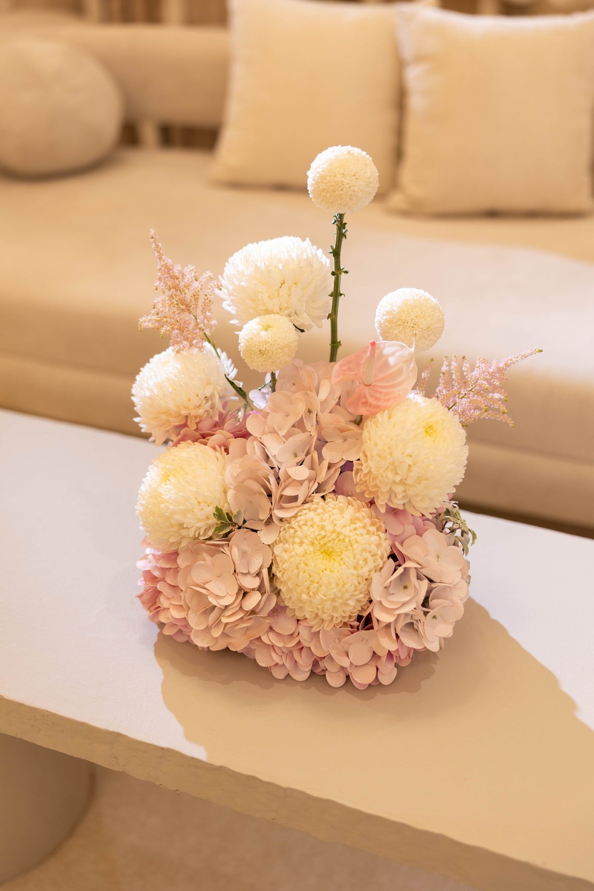 HOOR & GHADER Blush Draped Floral Installation - Luxury