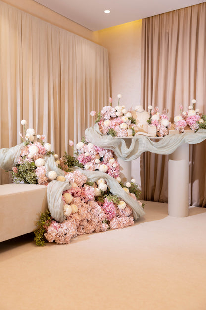 HOOR & GHADER Blush Draped Floral Installation - Luxury