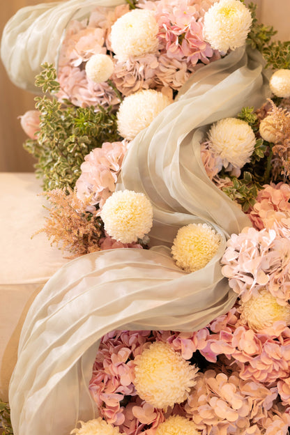 HOOR & GHADER Blush Draped Floral Installation - Luxury