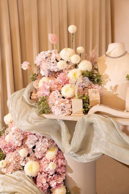 HOOR & GHADER Blush Draped Floral Installation - Luxury