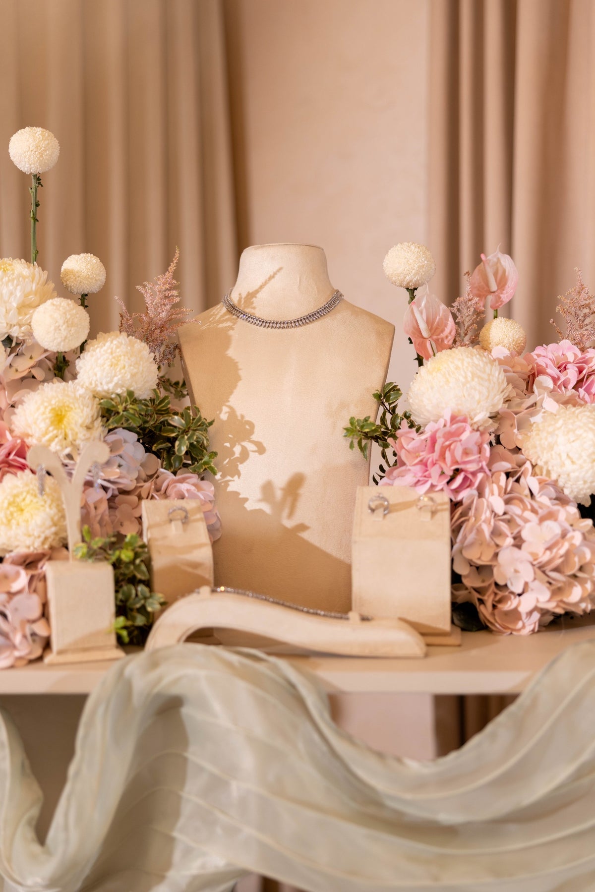 HOOR & GHADER Blush Draped Floral Installation - Luxury