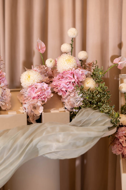 HOOR & GHADER Blush Draped Floral Installation - Luxury