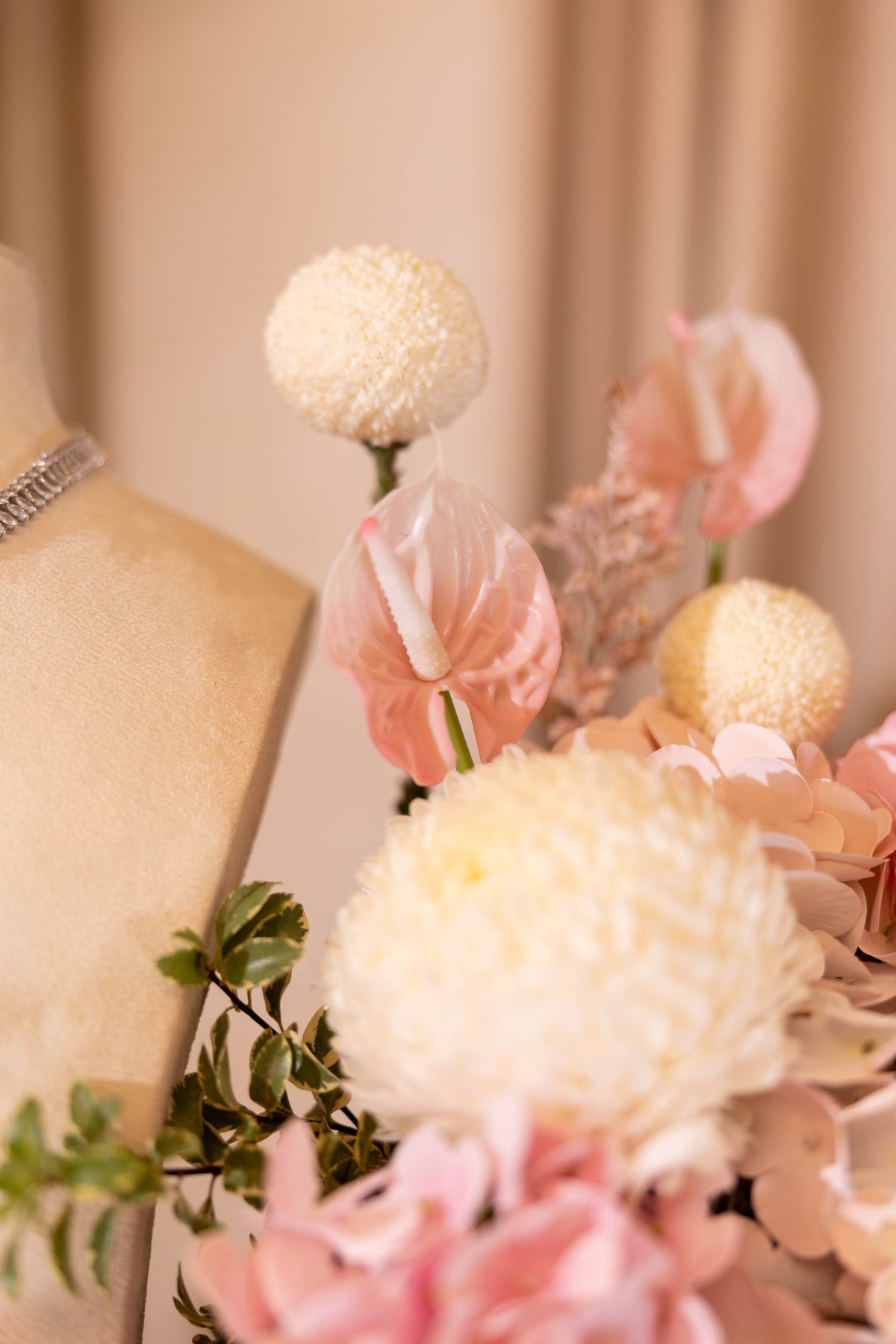 HOOR & GHADER Blush Draped Floral Installation - Luxury