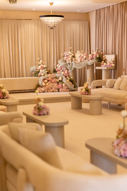 HOOR & GHADER Blush Draped Floral Installation - Luxury