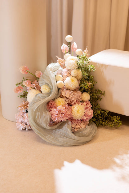 HOOR & GHADER Blush Draped Floral Installation - Luxury
