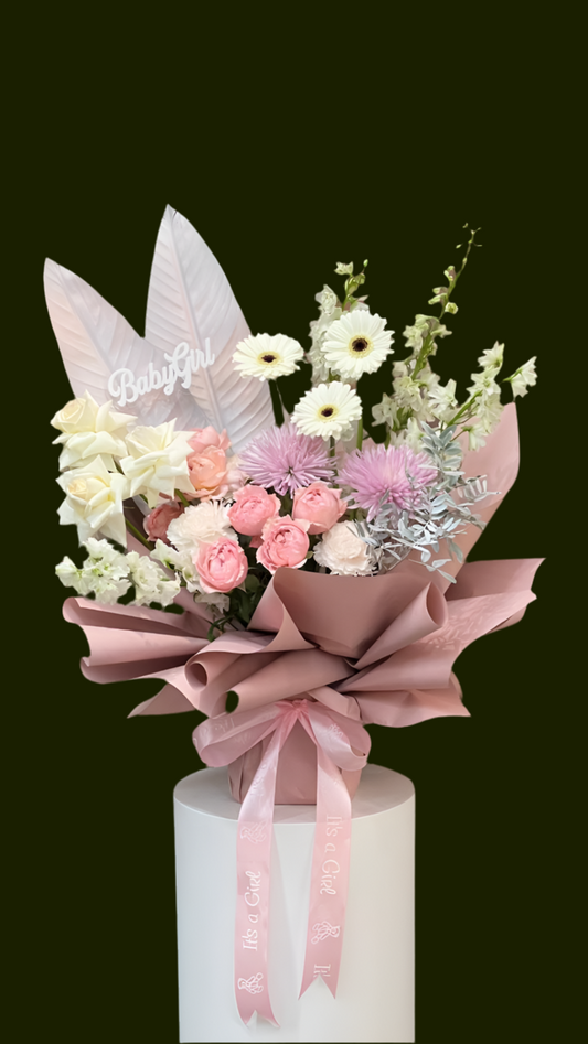 Pink Whisper – Baby Girl Bouquet